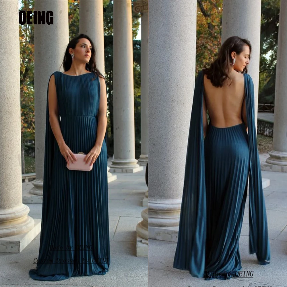 

Женское вечернее платье до пола, с открытой спиной и круглым вырезом