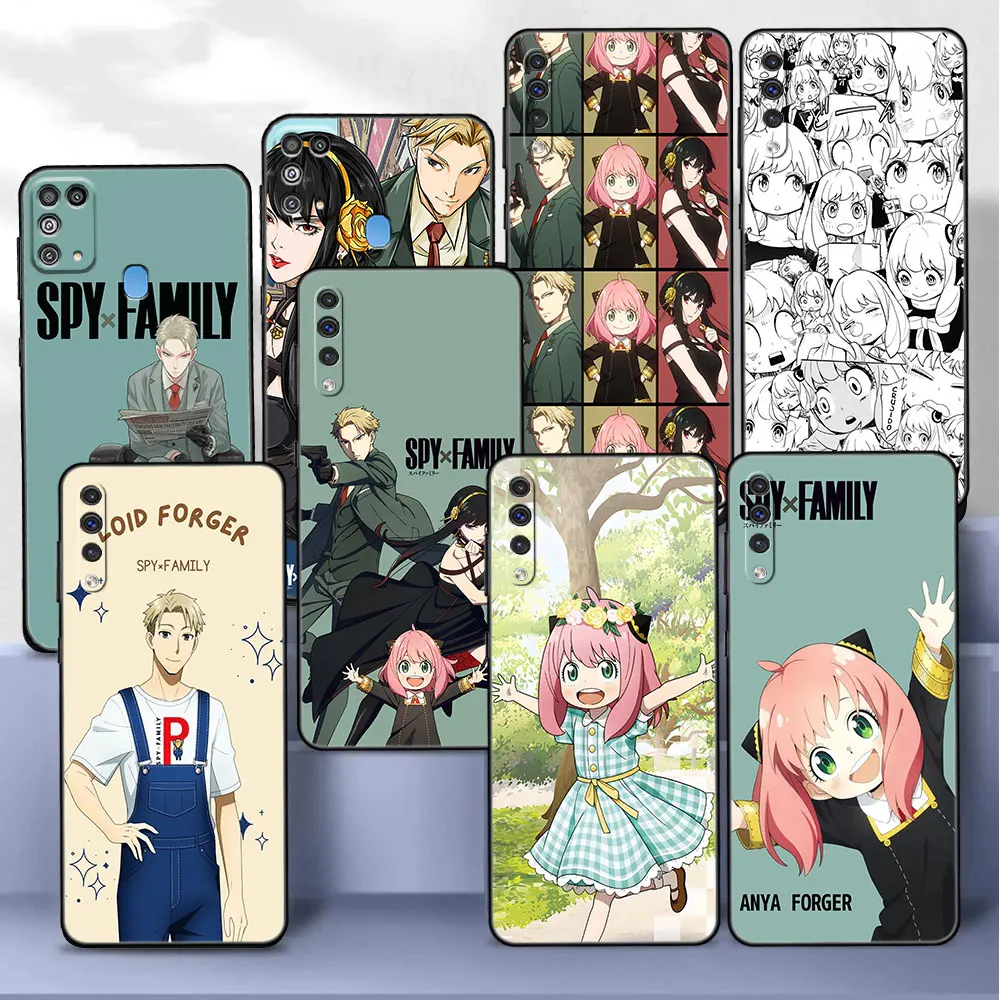 

Case For Samsung Galaxy A50 A02s M31 A70 A30 A10 A20e A40 A10s M30s M51 M52 M22 M32 Black Phone Cover SPY X FAMILY Anime