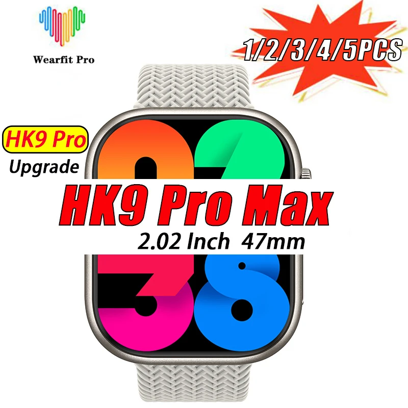 

New HK9 Pro Max Smart Watches 2023 Women Men IWO Series 8 Ultra 2.02HD 47mm NFC GPS Bluetooth Call Voice Assistant Compass Sport