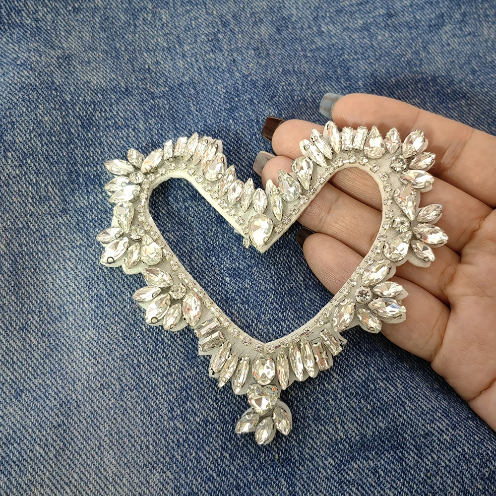 9*8 5 см/11*11 см бусины ручной работы с большим сердцем нашивка для шитья ажурное