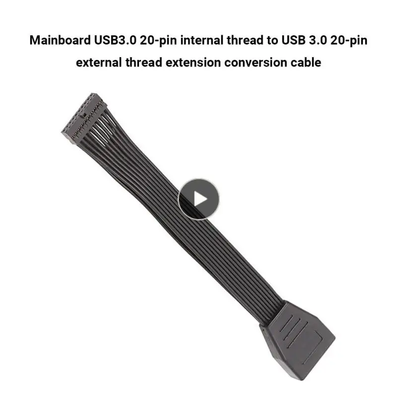 

Adapter Flat Cable Strip Female To Usb 19pin 20pin Usb3.0 Female To Usb 3.0 Computer Peripherals Black Mainboard Extension Cable