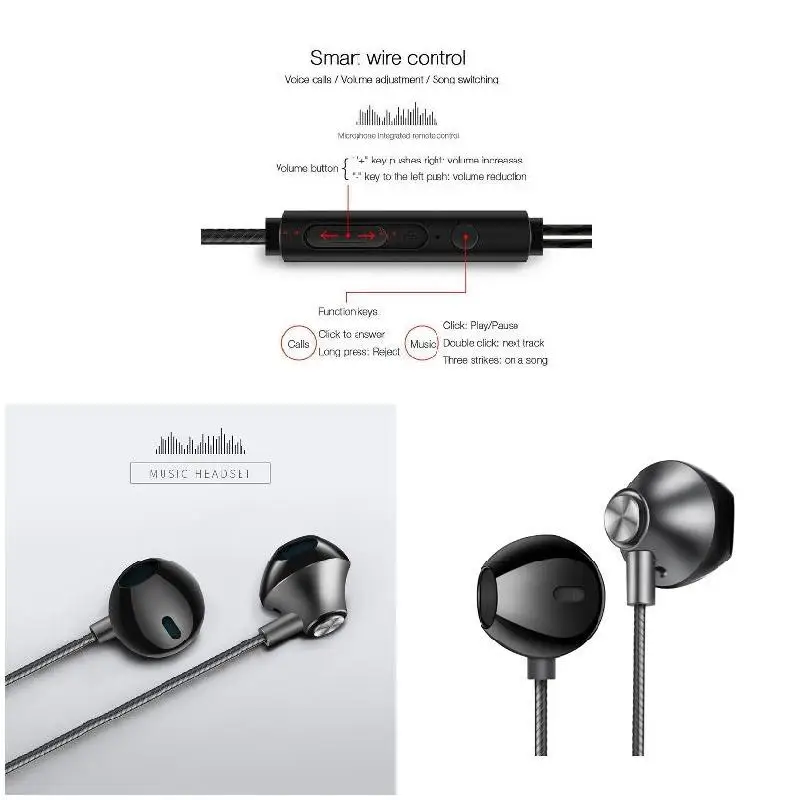 

In-Ear HIFI Earbuds Sound Isolating 3.5mm Wired Headphones with Mic Accessories Earbuds Earphones SP99