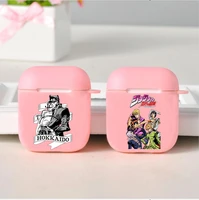 hot jojos bizarre adventure jojo anime soft silicone tpu case for airpods pro 1 2 3 pink wireless bluetooth earphone box cover