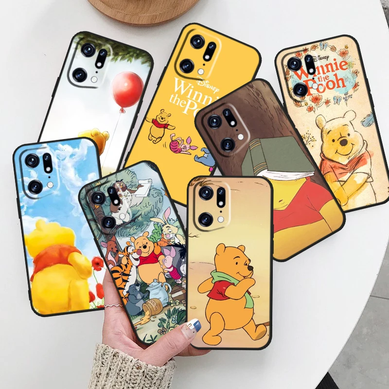 

Anime Winnie the Pooh For OPPO Find X5 X3 X2 Neo Reno 9 8 7 6 5 4 Pro Lite Silicone Soft Shockproof Black Phone Case Coque Capa