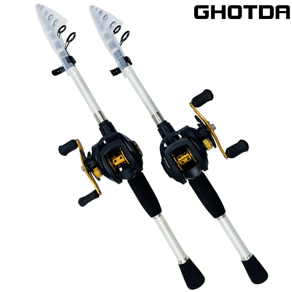 

Ghotda 2.4M 2.1M 1.8M 1.6M Spinning/Casting Carbon telescopic Fishing Rod Kit Anti-bite Big Horce Reel Max Drag 8kg