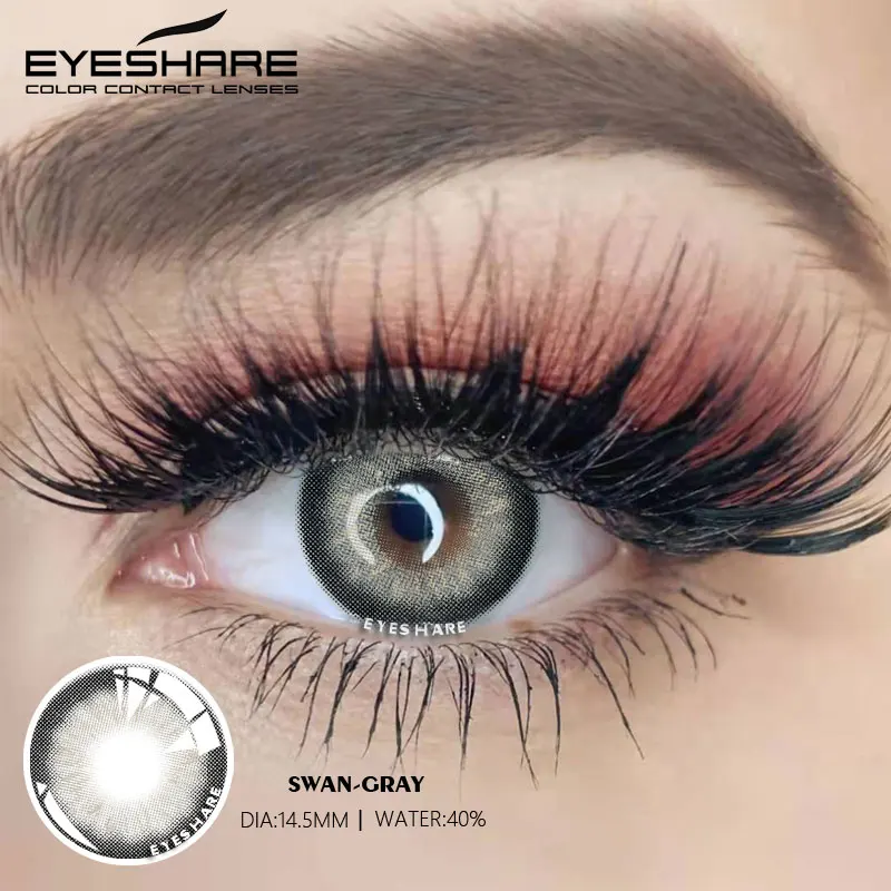 Контактные линзы Eyeshare 2 шт. цветные контакты глаз серые коричневые ed для на год
