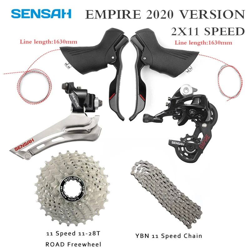 

SENSAH EMPIRE дорожный велосипед 2*11 скоростной велосипедный переключатель передач задний переключатель передач набор кассета YBN цепной переключ...