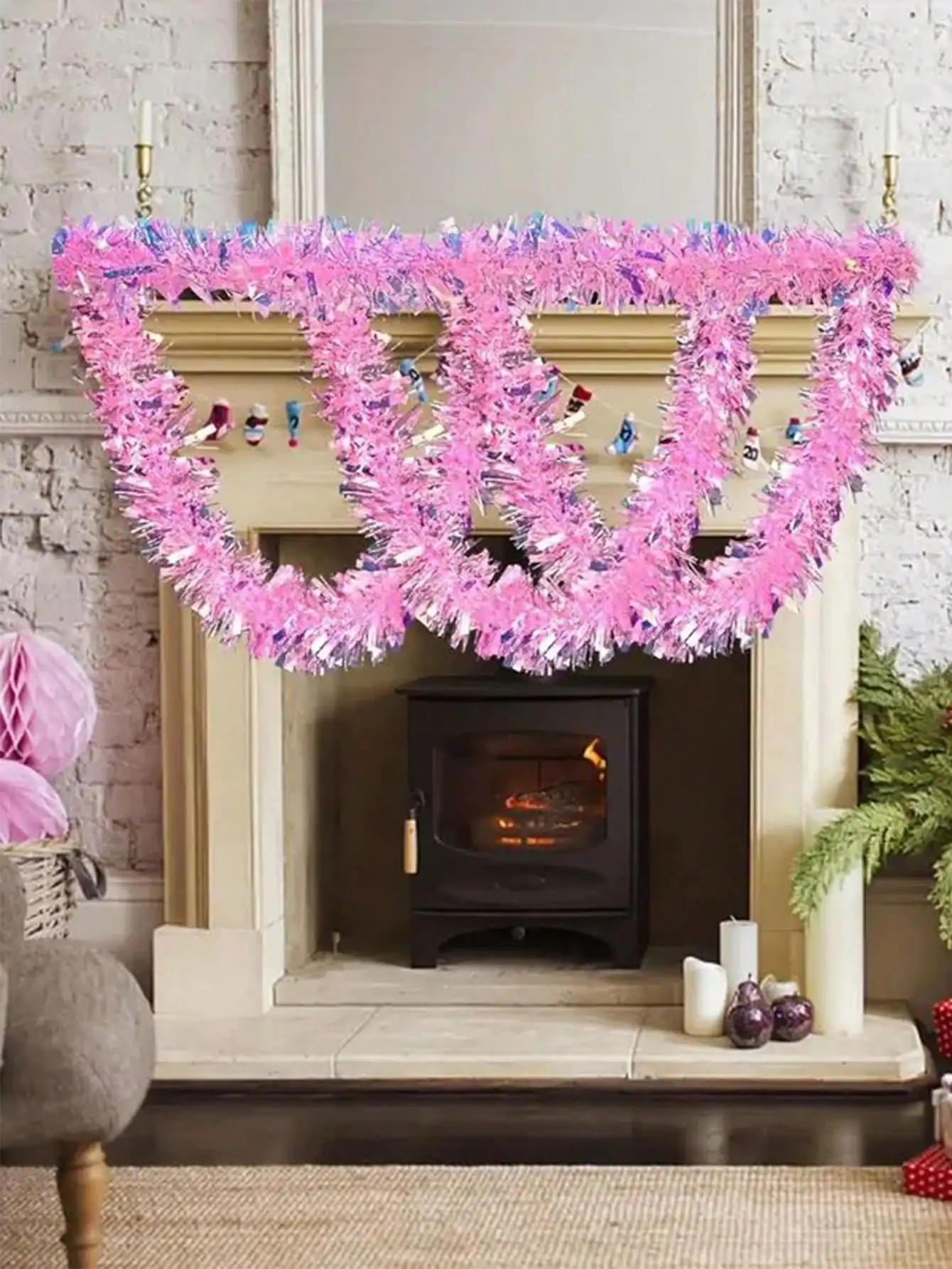 Рождественская розовая гирлянда 70 87 Дюйма