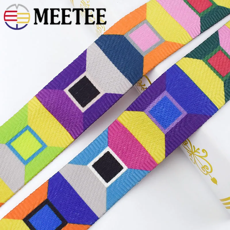 

5Meters Meetee 50mm Ethnic Jacquard Webbings Tapes Bag Strap Belt Ribbons For DIY Clothes Sewing Tape Bias Binding Accessories