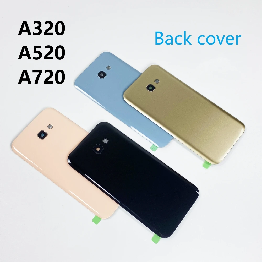 

Back Glass Battery Cover Door Housing With Camera Lens Replacement For SAMSUNG Galaxy A5 A520 A3 A320 A7 A720 2017 Rear Case