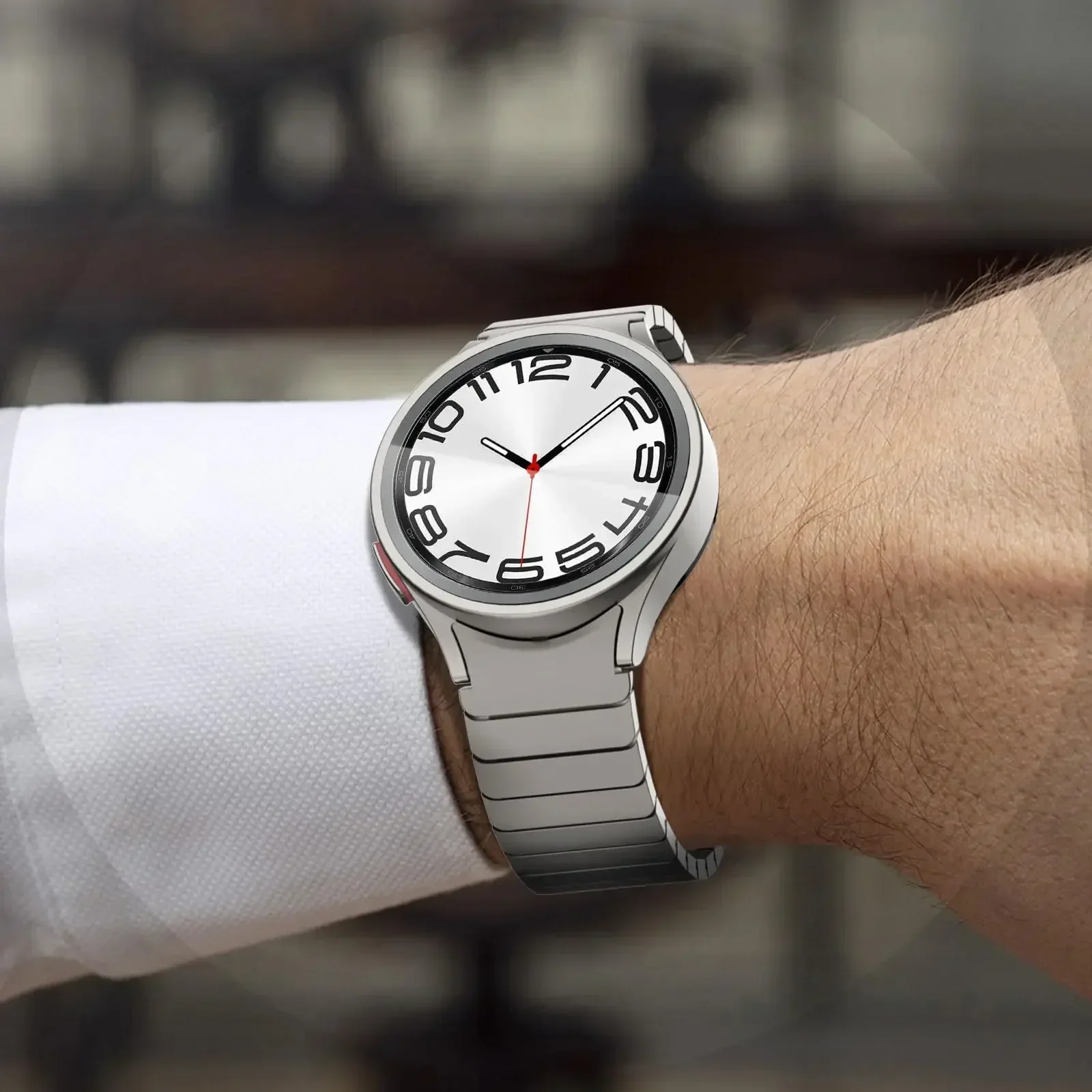 Фото Ремешок из нержавеющей стали для Samsung Galaxy Watch 6/5/4 40 44 мм 6 Classic 43 мм 47 мм, металлический браслет без зазора для часов 5pro 45 мм №2