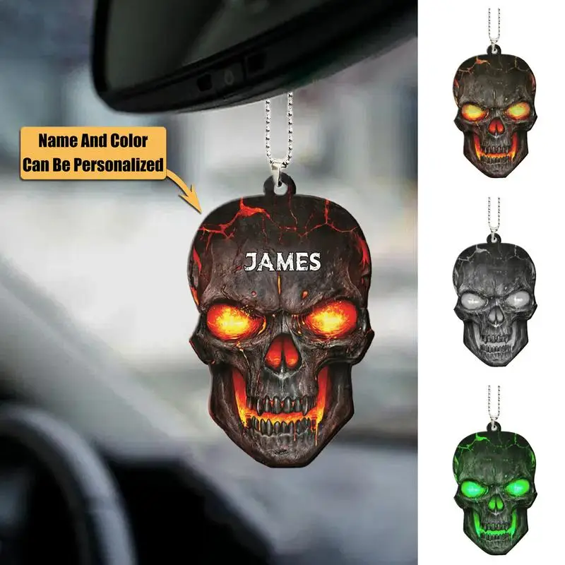 

Автомобильный кулон в виде черепа на Хэллоуин, украшение для салона автомобиля, зеркало, подвесное украшение в виде головы скелета, аксессуар для внедорожников