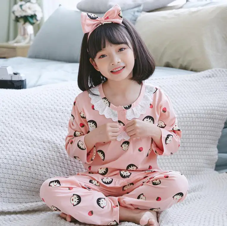 

3 Pcs Cotton Girls Pajamas Sets for Kids Nightwear Autumn Winter Long Sleeve Children's Sleepwear Set Pajamas Girls Pyjamas Sets