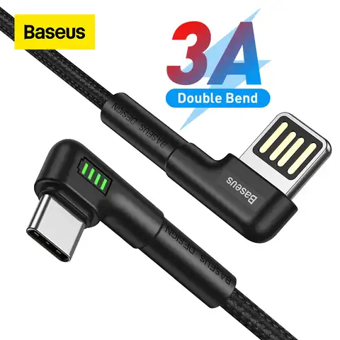 Кабель Baseus USB C, кабель USB Type C для Xiaomi Samsung S21 S20, кабель USB C, 3A, шнур для быстрой зарядки и передачи данных, зарядный USB-кабель