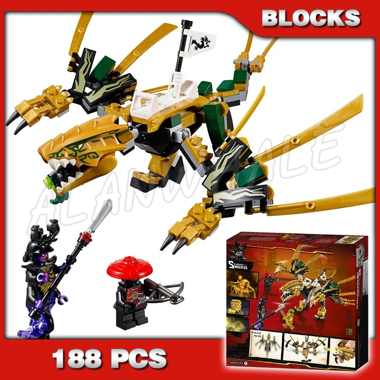 

188pcs Shinobi Legacy The Golden Dragon Final Battle Stone Army Scout Overlord 11160 Building Block Sets Compatible With Model