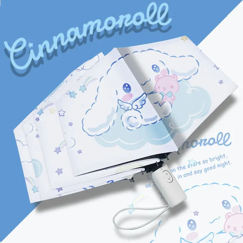 

Kuromi Sunscreen Sanrio Kawaii Anime Umbrella Cute Cinnamoroll Cartoon Folding Automatic Female Dual-Use Shading Toys for Kids