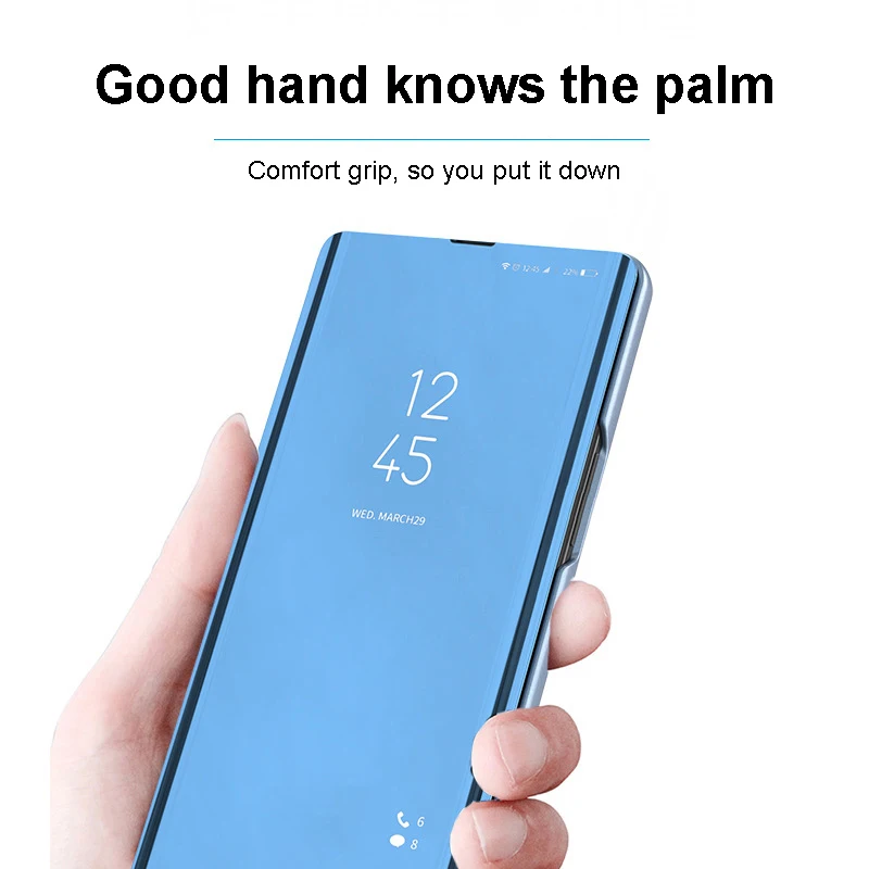 luxury smart transparent mirror flip phone case for xiaomi poco x4 x3 nfc x2 m4 m3 f3 f2 pro c31 c3 shockproof holder back cover free global shipping