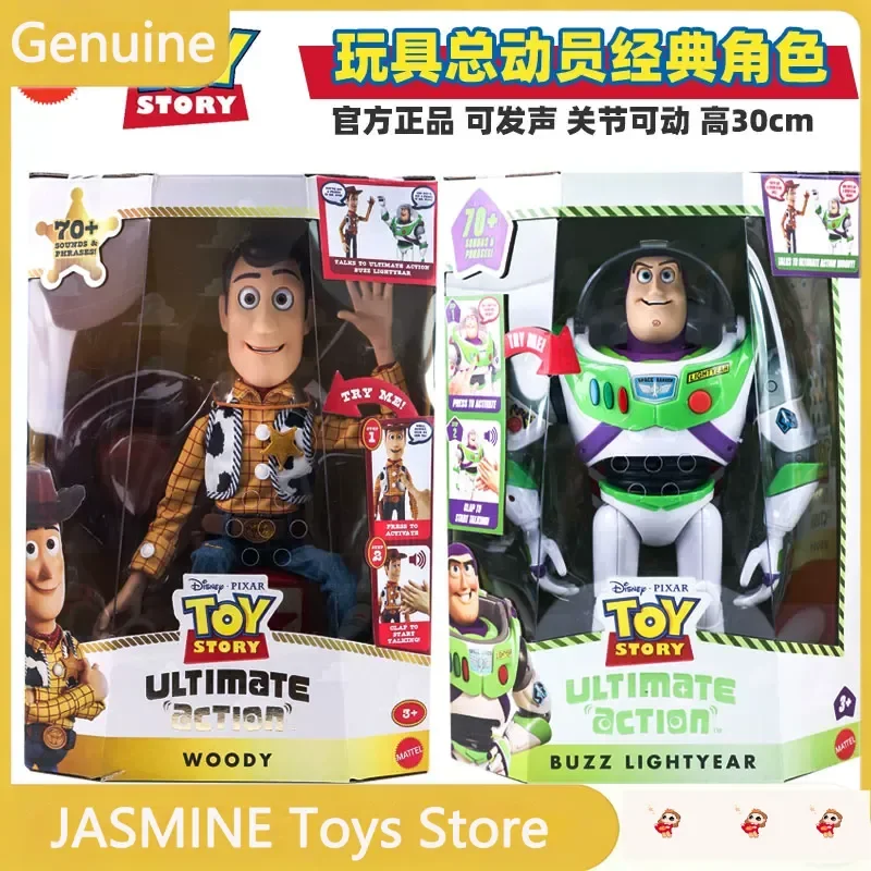 Фото В наличии: Коллекционная фигурка Disney Toy Story в стиле ретро, реалистичная модель Базза Лайтера и Вуди, активирующаяся звуком, идеальный подарок для коллекционеров. №1