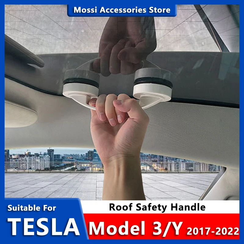 

Ручка безопасности на крыше для Tesla Model 3 Model Y X S универсальные автомобильные аксессуары прочная присоска ABS автомобильный гаджет вытяжное ко...