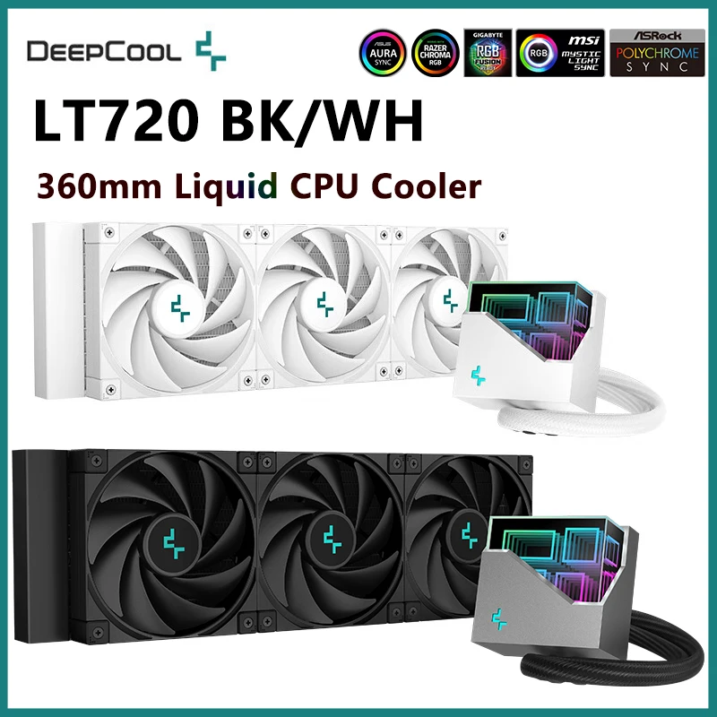 

DeepCool LT720 CPU Liquid Water Cooling 360mm Integrated CPU Cooler 120mm ARGB Fan DIY Radiator For LGA1700/2011/115x AM4 AM5