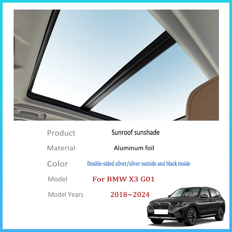 Фото Автомобильные солнцезащитные козырьки на крыше для BMW X3 G01 2018 ~ 2024 2020 2021 2022 автомобильный люк на крыше солнцезащитный крем теплоизоляция анти-УФ аксессуары №2