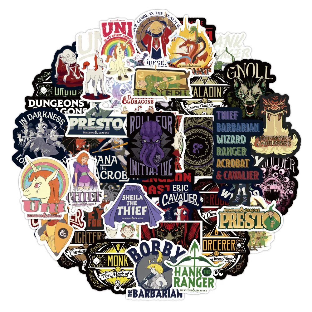 Наклейки в виде подземей и драконов 10/30/50/100 шт