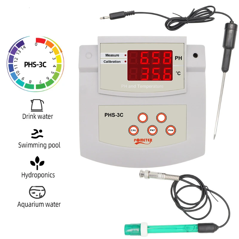 

PHS-3C 2 In 1 PH Desktop Automatic Calibration Acidity Meter PH/Temp Multi-parameter Tester Laboratory Water Quality Analyzer