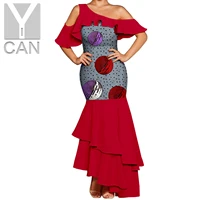 african dresses for women bazin riche ankara print ruffles long dresses party vestido african clothes elegant lady wear y2225004