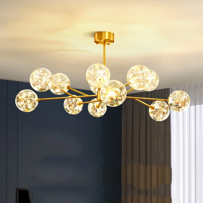

Aesthetic Luxury Chandeliers Nordic Creative Round Hallway Indoor Lighting Chandeliers Classic Lustre Salon Nordic Decoration