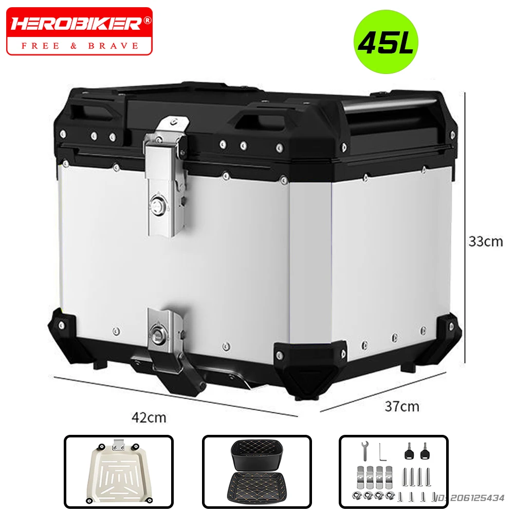 

Верхняя коробка для мотоцикла, черный водонепроницаемый запираемый багажник для хранения, универсальный задний багажник, чехол для шлема, багажа, мотоцикла, багажника