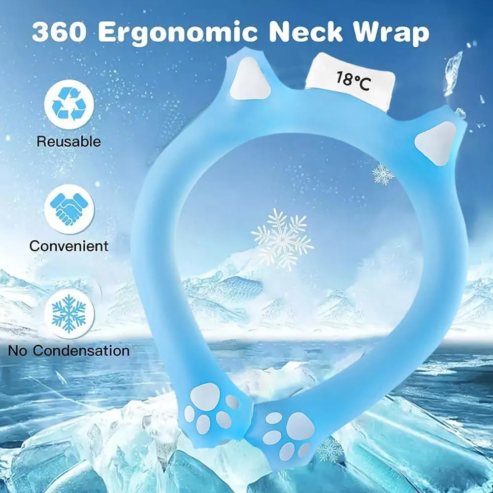 

Icy Cooling Neck Tube Cool Freeze Neck Band Reusable SummerOutdoor Running Sports IceCushion Cycling Massage Collar Chill C R2O4
