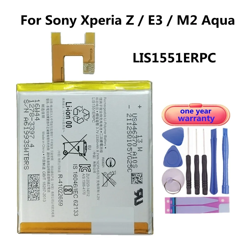 

2330mAh LIS1502ERPC LIS1551ERPC Phone Battery For Sony Xperia Z / E3 / M2 Aqua S50H L36H L36i S39H SO-02E Replacement Bateria