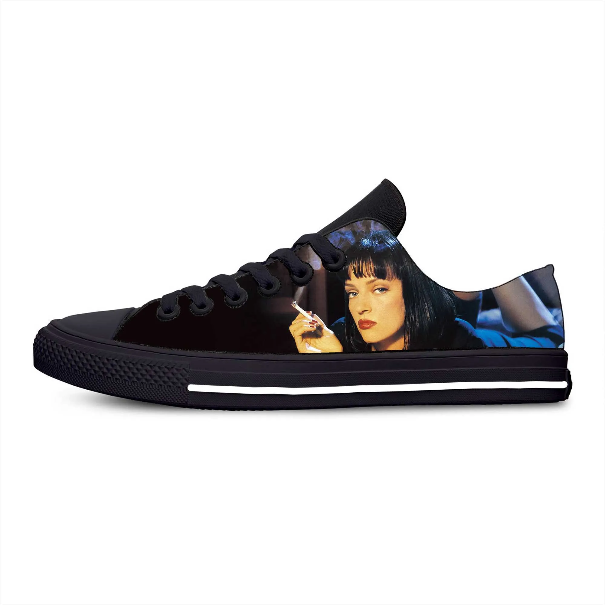 

Лидер продаж, летние аниме мультфильмы Mia Wallace Pulp дно-фантастические крутые повседневные тканевые туфли, низкие мужские и женские кроссовки,...