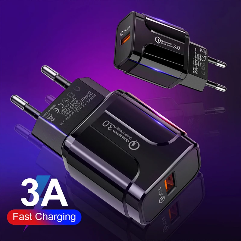 

18W USB Charger Quick Charge For iPhone 12 Pro Max Xiaomi Mi Samsung Oneplus Universal Travel Mobile Phone Fast Charging Charger