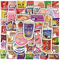 103050pcs snack food milk drink packaging cartoon sticker for laptop guitar kids toys pvc kawaii waterproof sticker wholesale