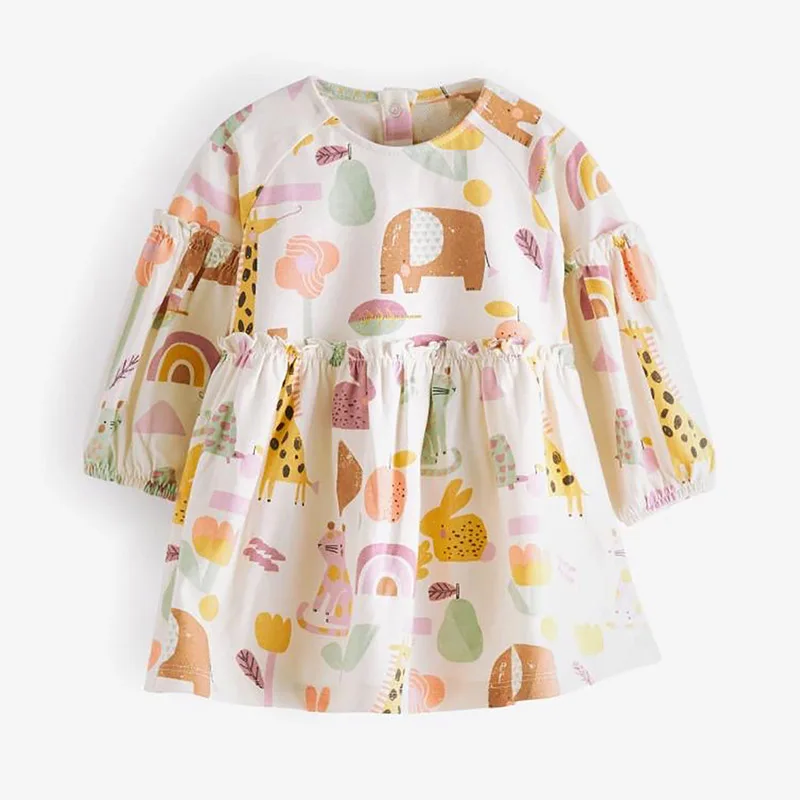 

100% Combed Cotton Quality Casual One-piece Baby Girl Clothes Cute Autumn Spring Children Clothing Kids A-LINE Dresses for Girls