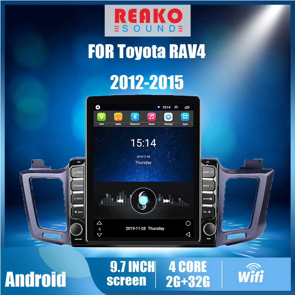 

4G Carplay Android Autoradio For Toyota RAV4 2012-2015 2 Din 9.7" Tesla Screen Car Multimedia Player GPS Navigator Stereo