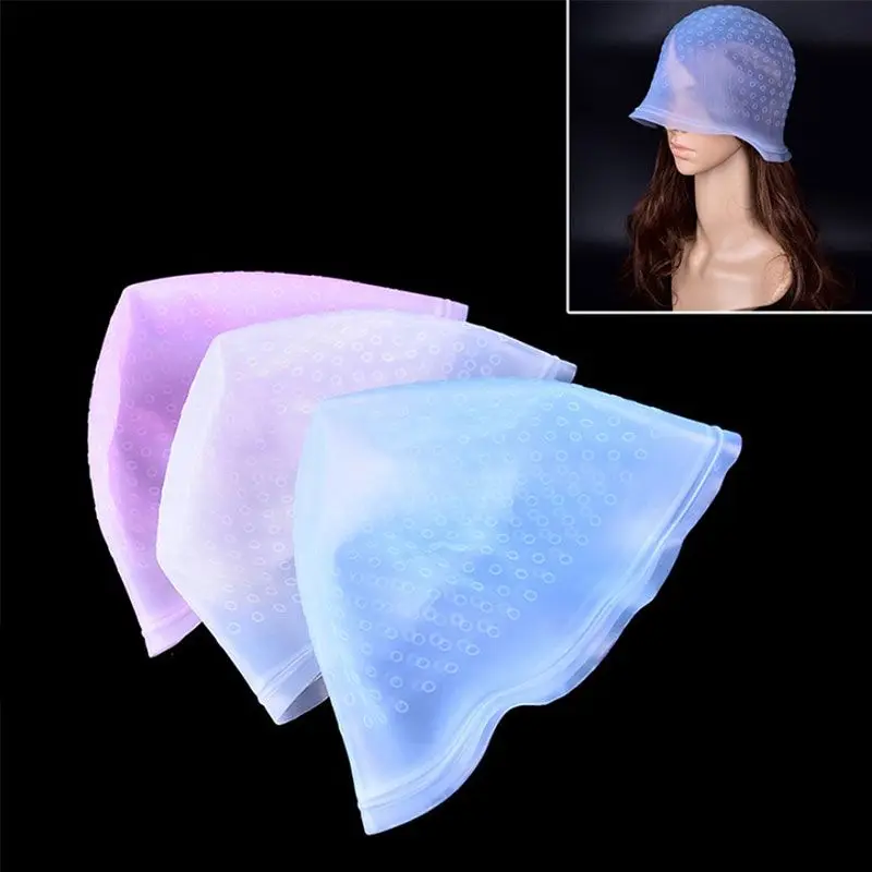 

Silicone Hair Coloring Cap Professional Reusable Frosting Dyeing Tools Beauty Salon