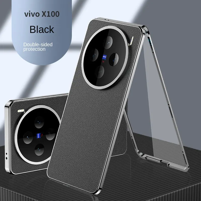 360 полная защита металлический бампер прозрачное Переднее стекло для Vivo X100 чехол