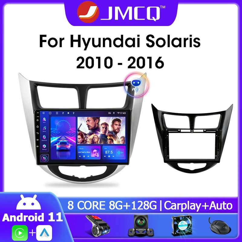 Мультимедийная магнитола JMCQ для Hyundai Solaris 1 11 0-2010 мультимедийный видеоплеер на