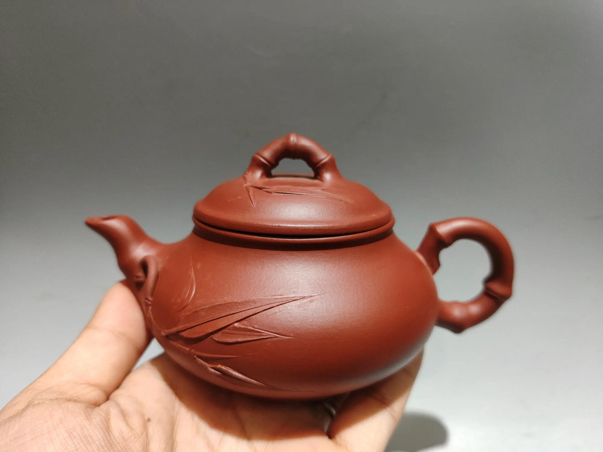 6 &quotКитайский Исинский фиолетовый глиняный чайник с бамбуковым узором в виде