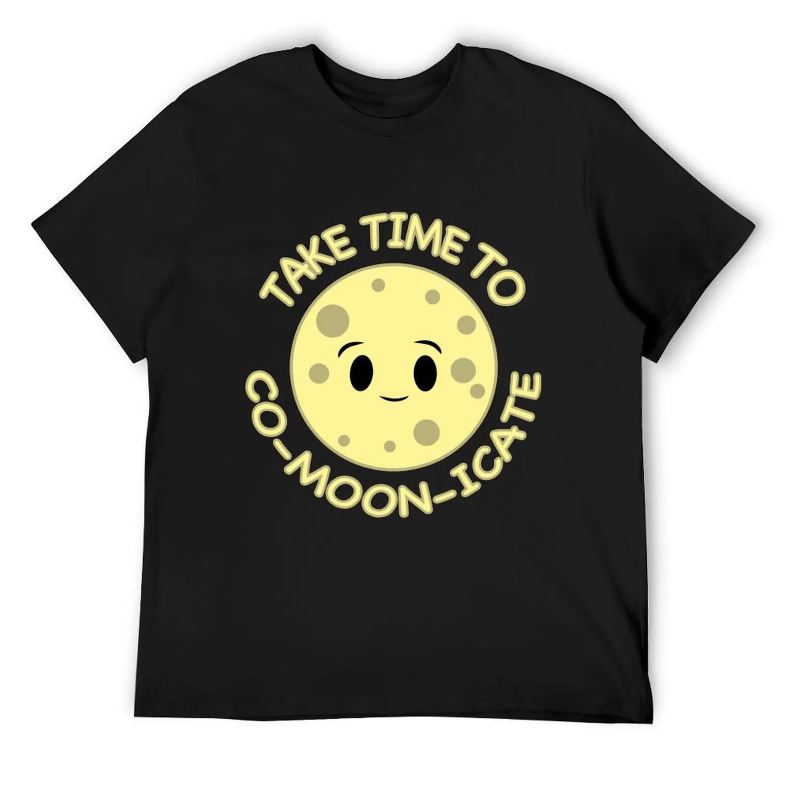 Фото Футболка Take Time to Co-Moon-icate, одежда больших размеров, мужские футболки с рисунком аниме №1