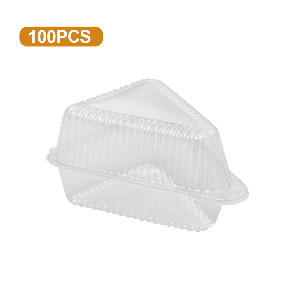 

100pcs Pastry Dessert Storage Clear Bakeware Fruit Packaging Disposable Cake Container With Lid Home Kitchen Plastic Party