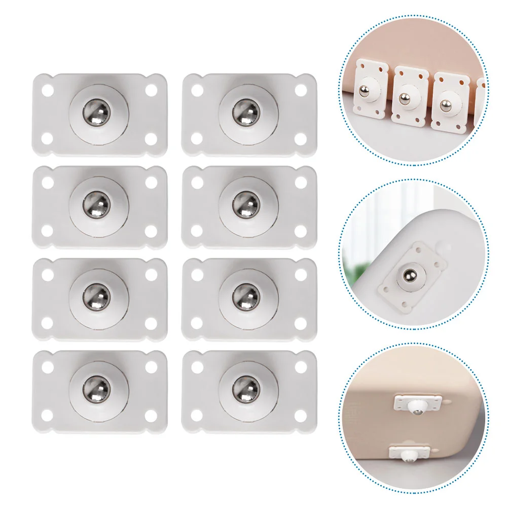 

8pcs Self-Adhesive Casters Storage Box Wheels for Storage Box (White)
