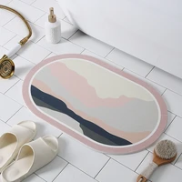 bathroom doormat diatom mud oval carpet modern minimalist water absorbing quick drying non slip mat skin friendly breathable rug