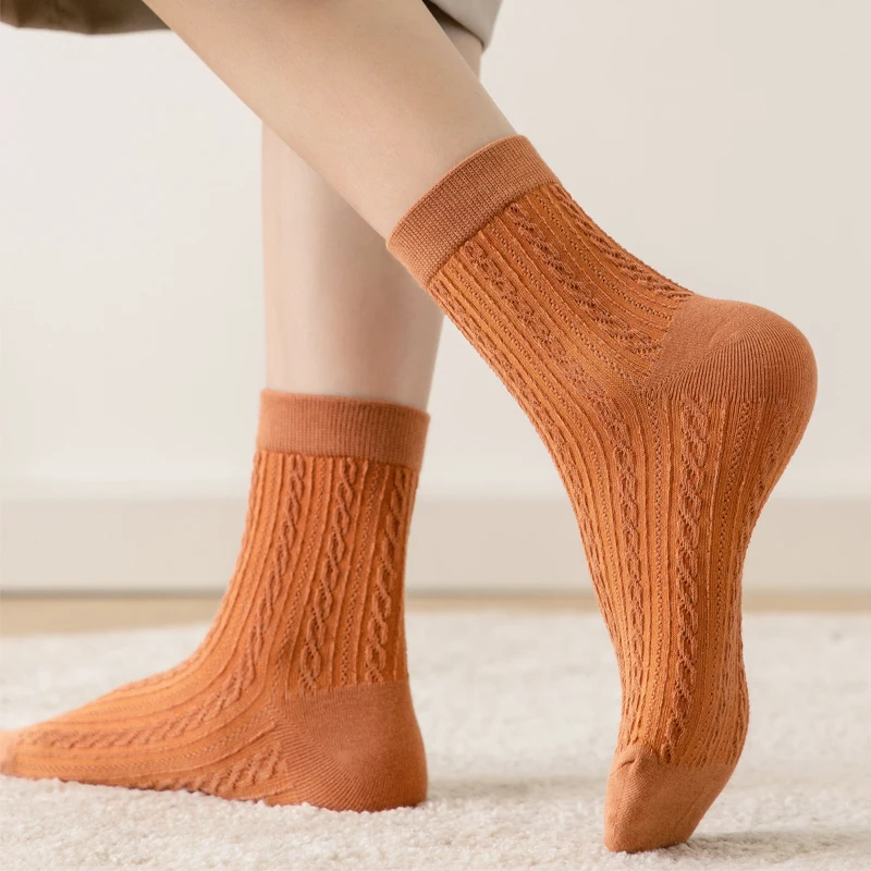 

Носки женские хлопковые однотонные, 5 пары/компл.