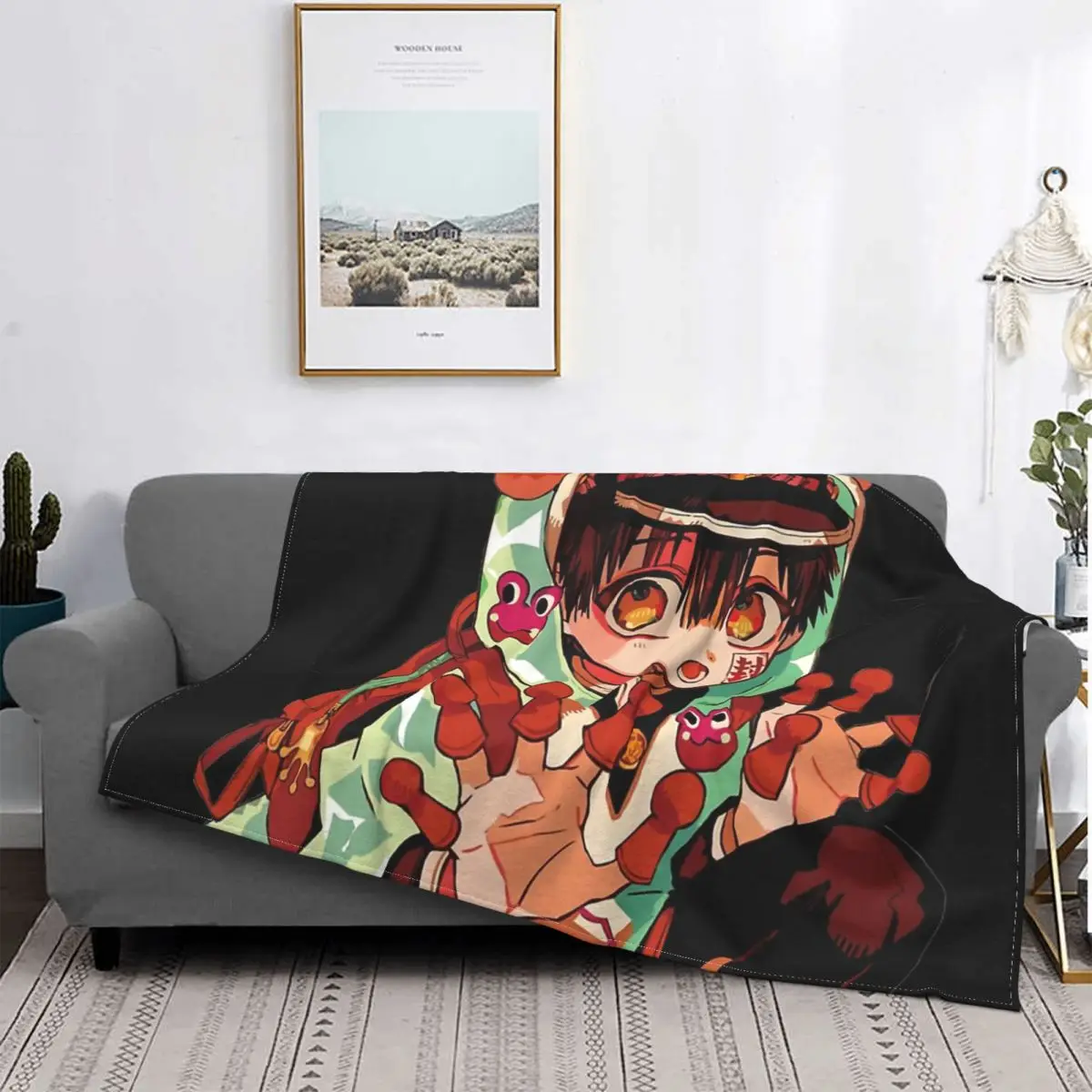 

Toilet Bound Hanako Kun Manga Blanket Flannel Cute Jibaku Shounen Cozy Soft FLeece Bedspread