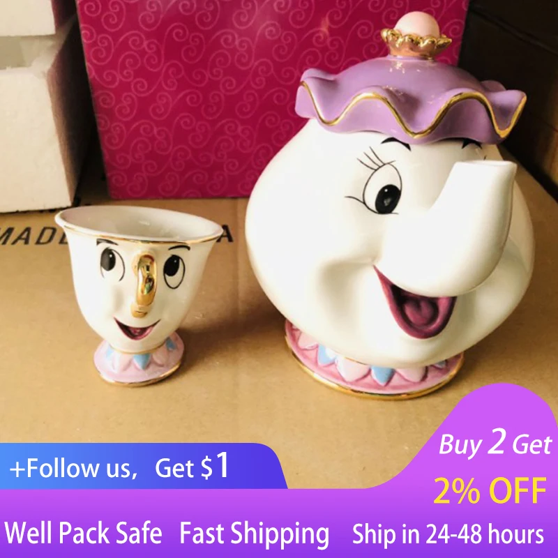 

Cute Cartoon Beauty And The Beast Teapot Mugs Nordic Style Mrs Potts Chip Tea Pot Cup One Set Home Decorative Teapot