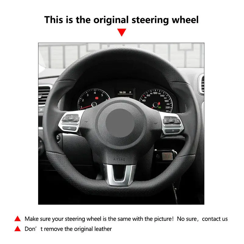 Черная искусственная кожаная отделка из микрофибры для VW Golf 6 MK6 GTI 2009-2014 Polo Passat CC