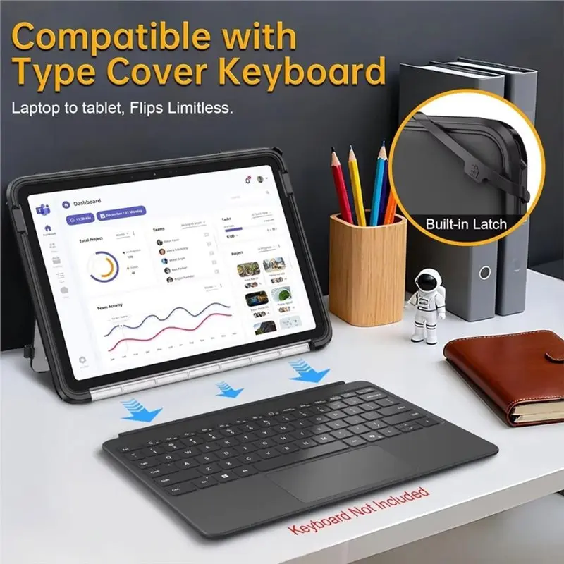 Фото Чехол-книжка AT82-TPU для Microsoft Surface Pro 12 дюймов 1-го поколения (2025) — защитный чехол для клавиатуры Type Cover №2